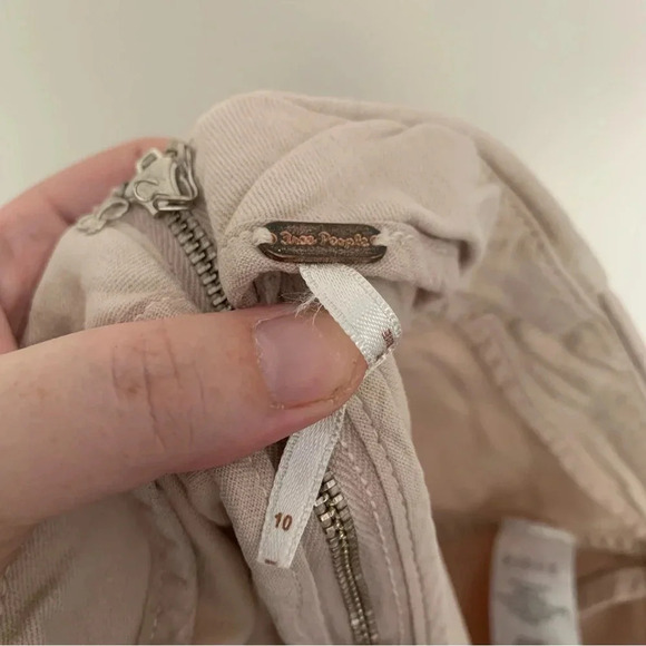 Free People  Light Pink Cotton Denim Stretch Mini Skirt 10 - Picture 4 of 8